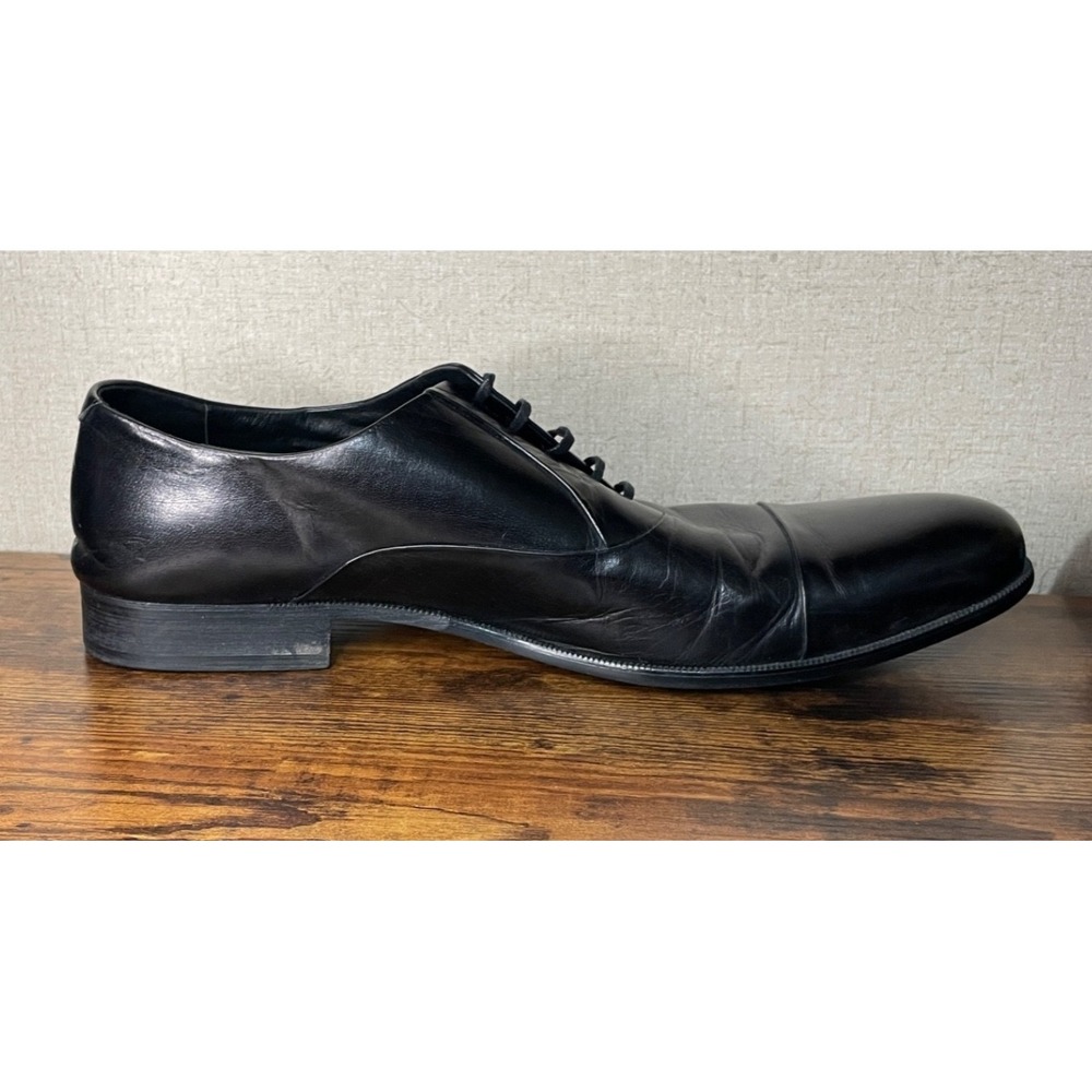 Kenneth Cole New York Chief Council Leather Oxfords Shoes Black SZ 13 - Picture 5 of 9